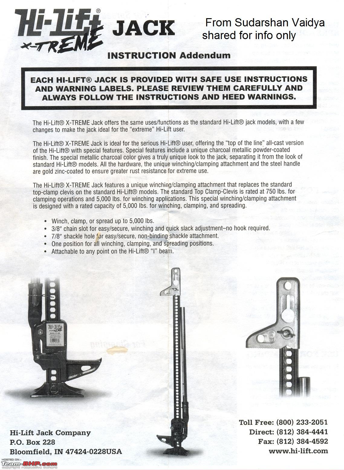 High-Lift Jack Instruction Manual Shared (How to use one!) - Team-BHP
