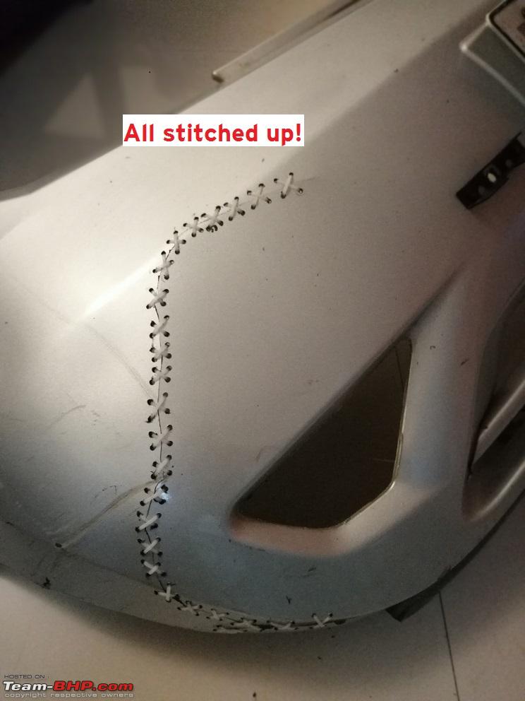 DIY: Fixing a torn bumper by stitching it up - Team-BHP