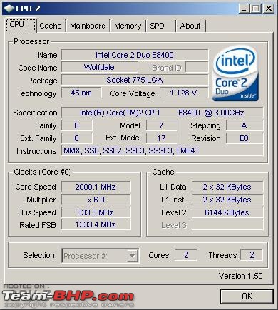 Core 2 Duo - E8400 shows 2000 MHz in CPU-Z - Team-BHP