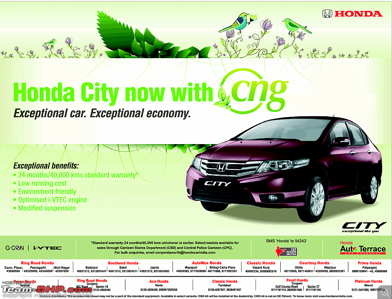 Honda City CNG to be launched in October 2012. EDIT : Launched!-honda-city-cng-advert.png