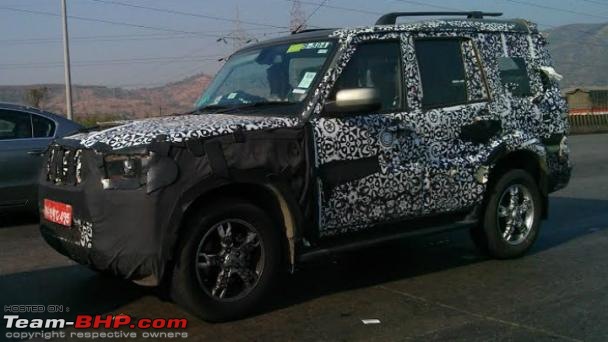 2014 Mahindra Scorpio Facelift (W105). EDIT: Now launched at Rs. 7.98 lakhs-scorpiofaceliftcaughtontest.jpg