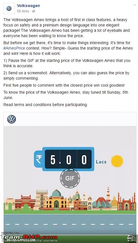 Volkswagen Ameo @ Auto Expo 2016. EDIT: Starts at Rs. 5.14 lakhs!-ameoprice.jpg