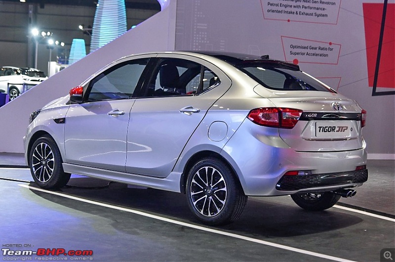 The Tata Tigor JTP & Tiago JTP. EDIT: Launched at Rs 6.39 - 7.49 lakhs-tatajtptigorrear.jpg