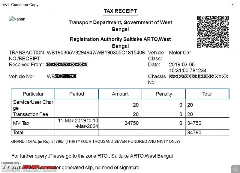 West Bengal Issues With Paying Road Tax Online Team Bhp