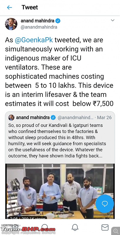 Covid-19: Mahindra Group to start manufacturing ventilators, offer their resorts for patient care-91118985_1646387682190302_1999972467937902592_o.jpg