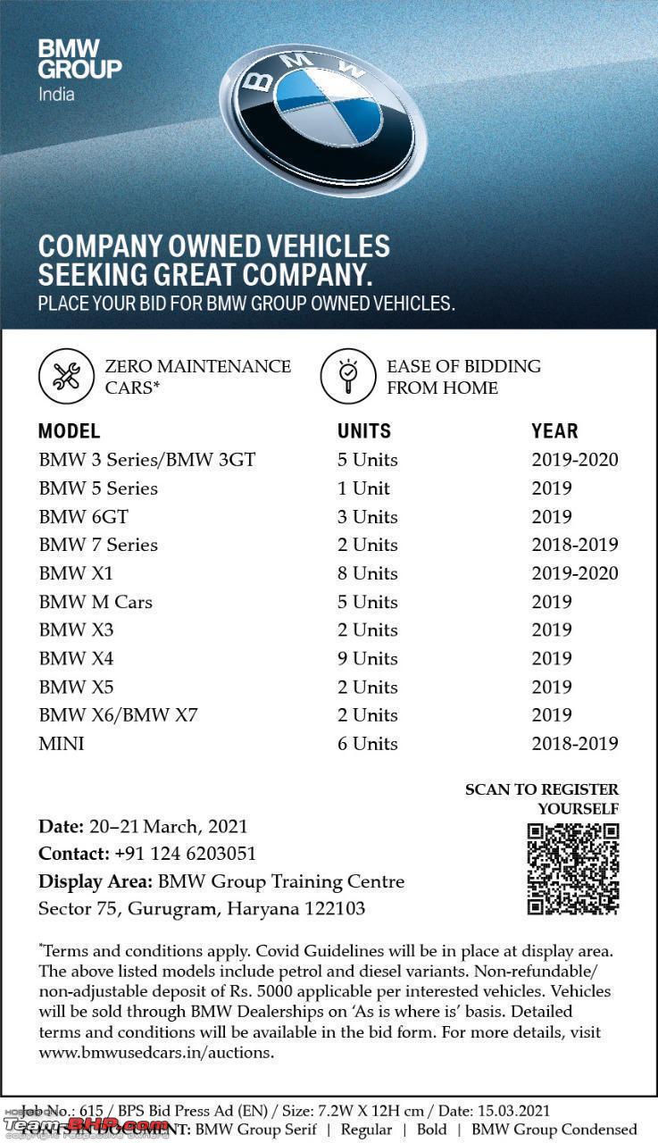 BMW India's factory auctions of used cars - Page 3 - Team-BHP