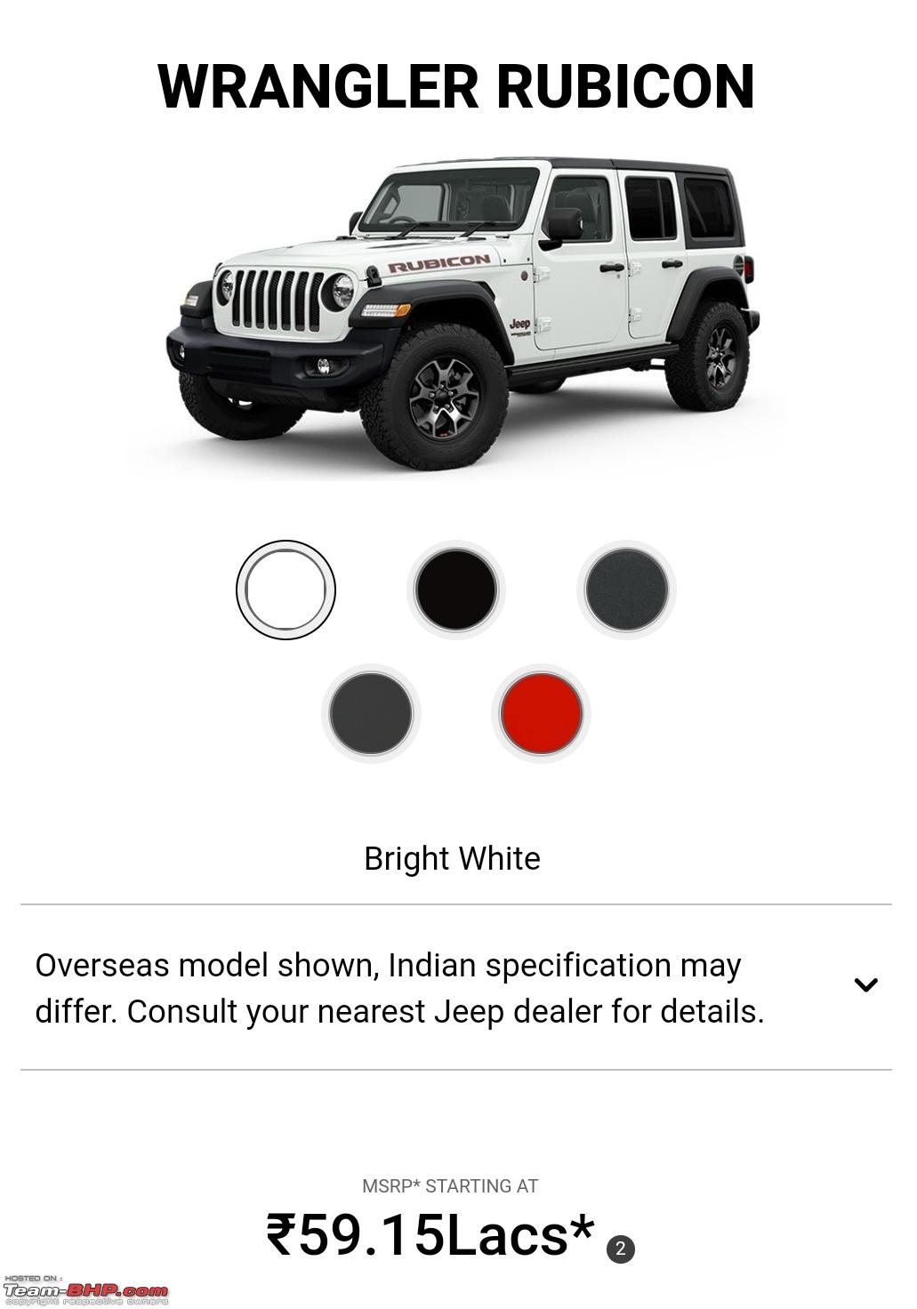 Made-in-India Jeep Wrangler, now launched at Rs. 53.90 lakh - Page 8 -  Team-BHP