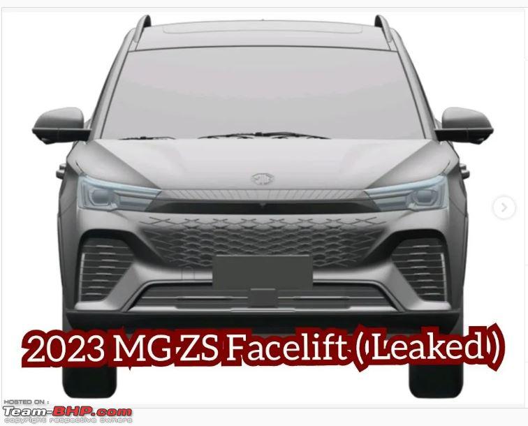 2023 MG ZS EV facelift patent images have been leaked