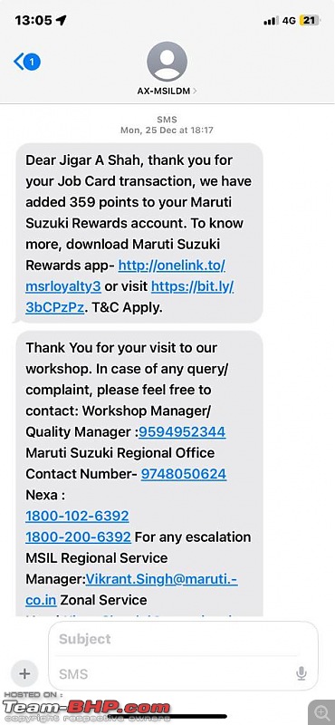 Maruti-Suzuki: Reward Points not getting updated/refreshed in the App-1.jpg