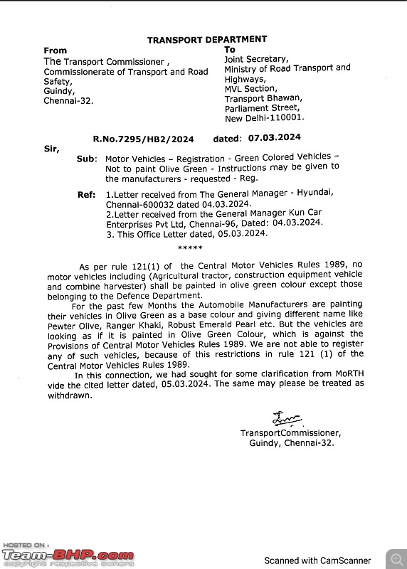 Tamil Nadu stops registrations for olive green cars-morth-withdrawal-letter.jpg