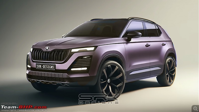 Skoda to launch a Compact SUV in 2025. EDIT: Named Kylaq-skodakylaqfrontthreequartersrendering.jpg