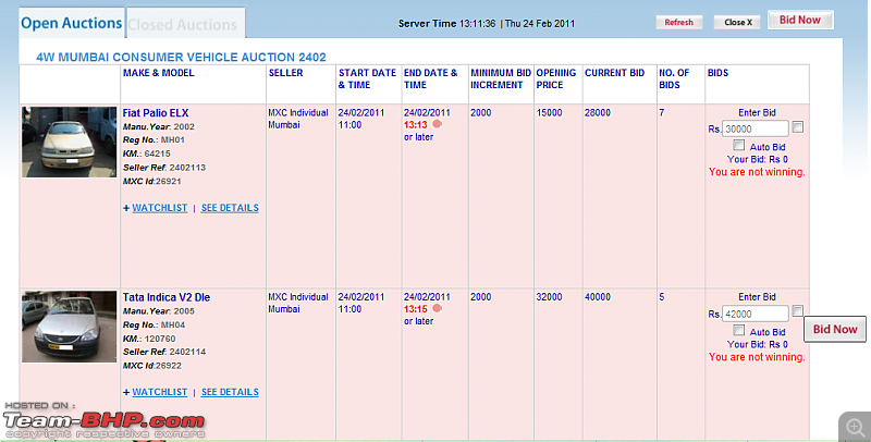 MotorExchange : A unique Indian Car Auction Website (B2B & C2B only)-bidding-grid.png