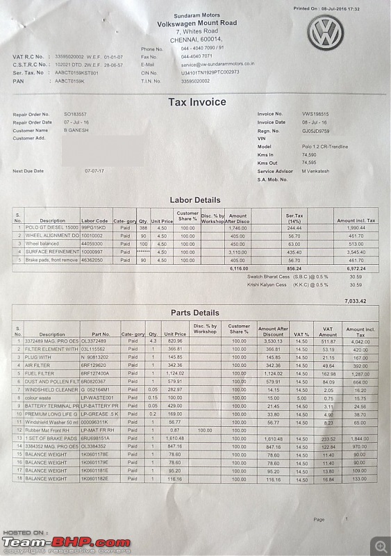 VW Polo GT TDI ownership log EDIT: 9 years and 178,000 km later...-invoice1.jpg