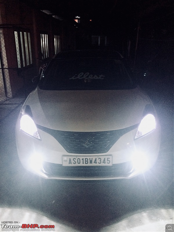 Modification Diaries | Maruti Baleno Zeta | Remap, lowering springs, exhaust, audio upgrade & more-parking-light-foglight.-notice-huge-glare.jpg