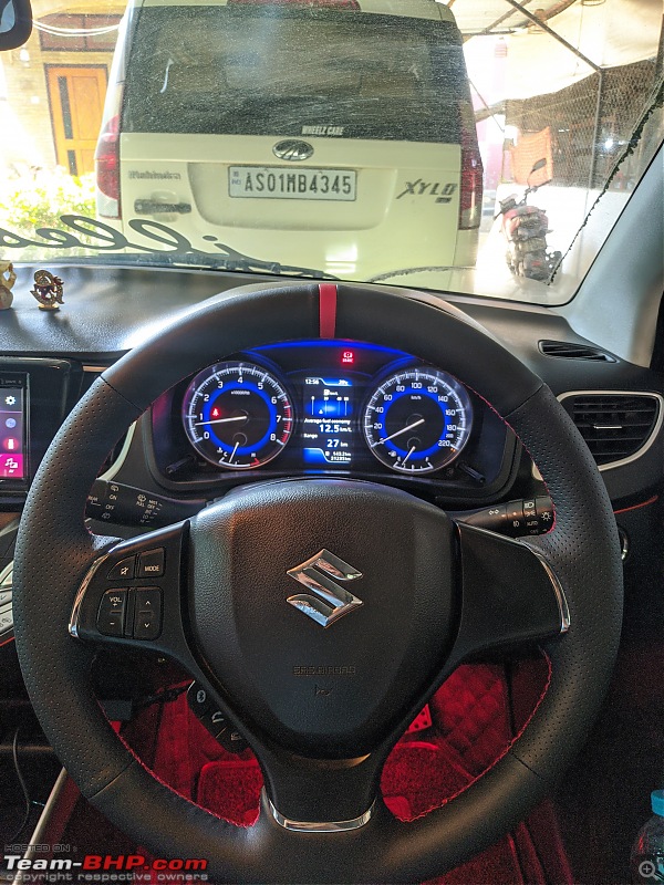 Modification Diaries | Maruti Baleno Zeta | Remap, lowering springs, exhaust, audio upgrade & more-steering-wrap-2.jpg