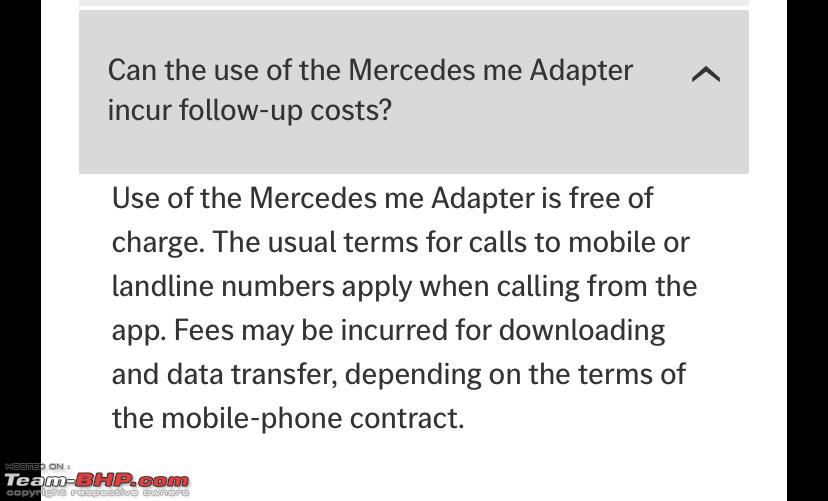 Why is the dealer offering the 'Mercedes Me Adapter' for free? - Team-BHP