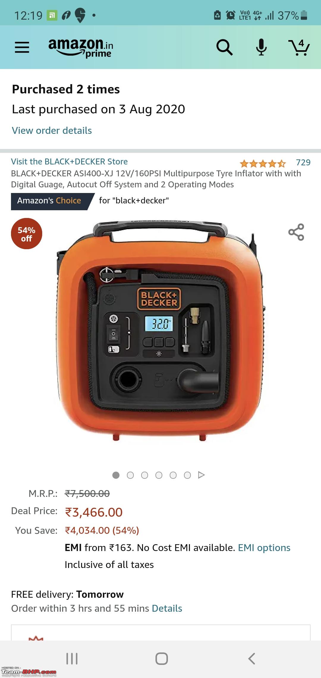 Unboxing/reviewing of BLACK+DECKER ASI400-XJ Inflator ( 29 PSI NEW