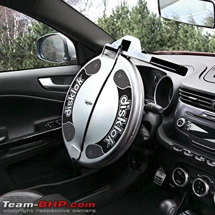 Gray PU Leather Car Steering Wheel Lock Heavy Duty Steering Lock