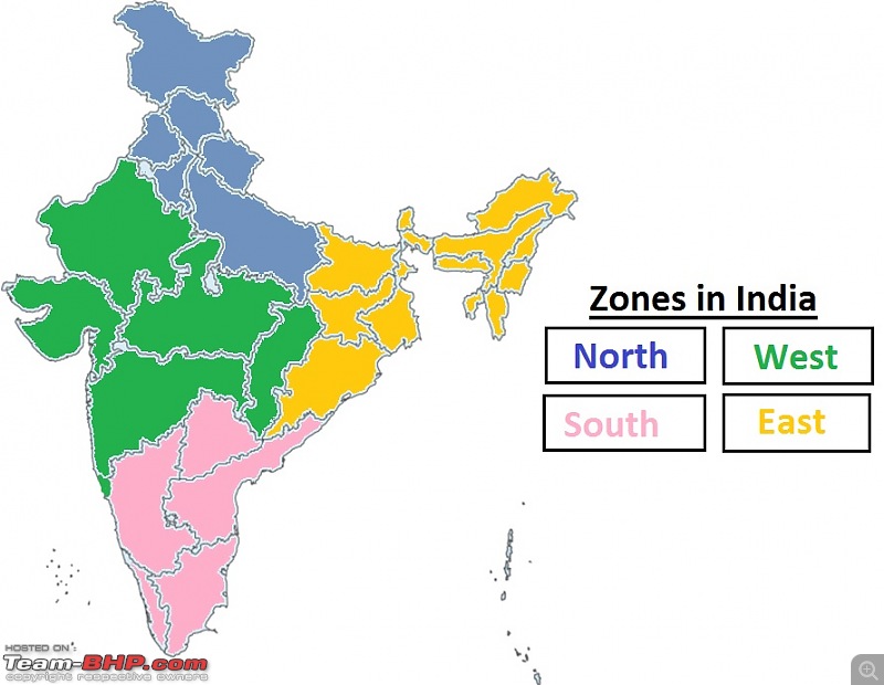 State-wise two wheeler sales in India - April to Sept 2016-map-india-zones.jpg