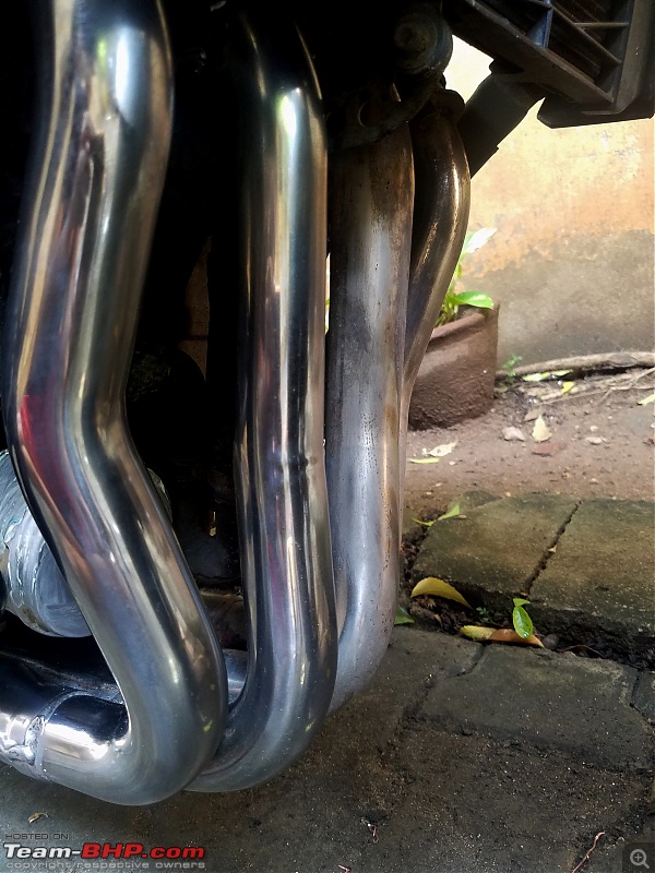 Diy Cleaning The Headers Exhaust Pipes Of A Motorcycle Team Bhp