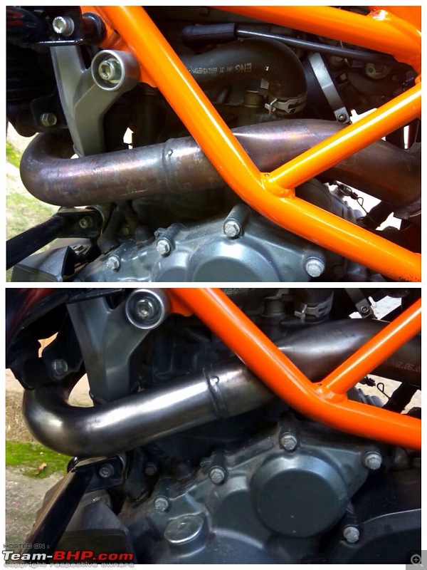 Diy Cleaning The Headers Exhaust Pipes Of A Motorcycle Team Bhp