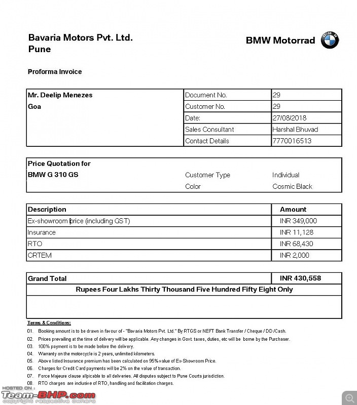 The Bavaria Motors BMW Experience - Rs 15000 ransom to sell a