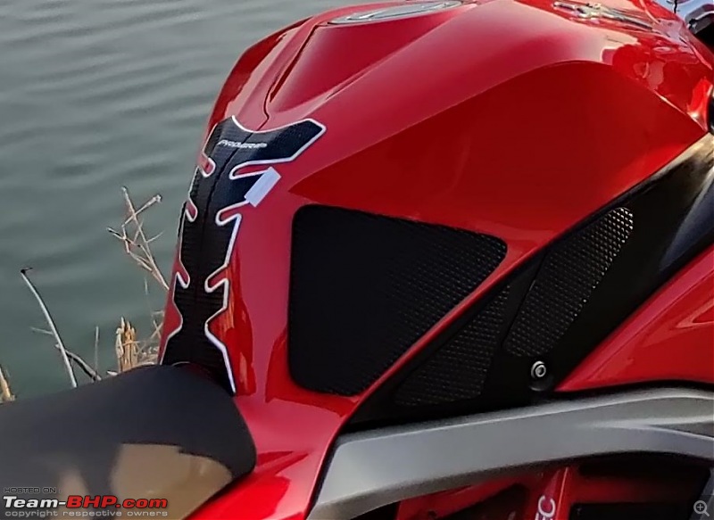 Lola is home - My TVS Apache RR310 BS6 ownership review-tankgrips.jpg