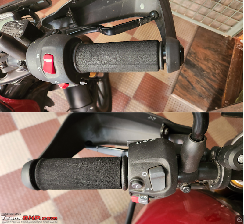 My Carnival Red Triumph Scrambler 400X | Ownership Review-grip-puppies.png