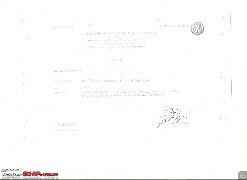 Volkswagen Vento : Test Drive & Review-5th-service-payment-receipt1.jpg