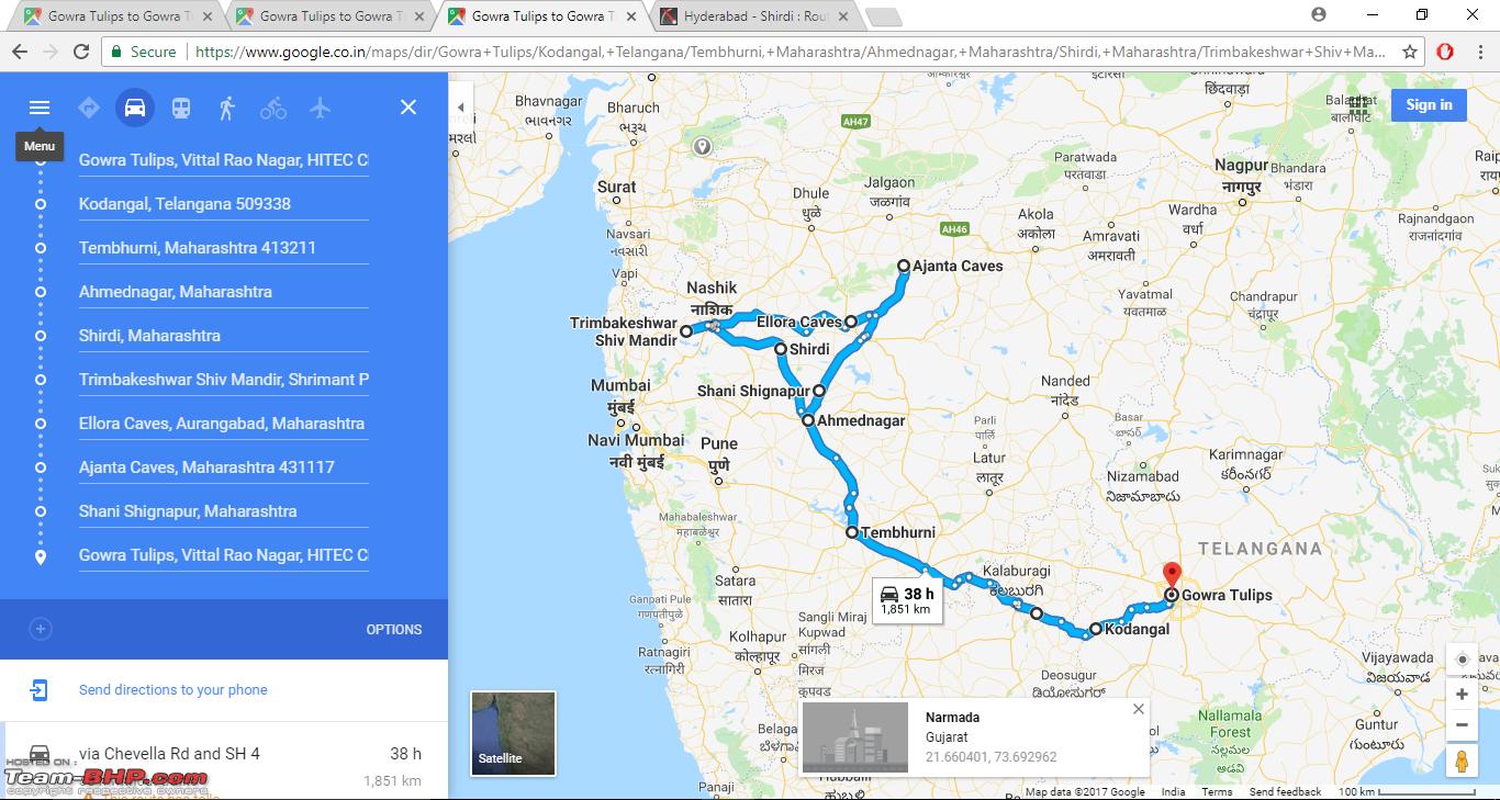 Surat To Hyderabad Distance By Road Team-Bhp - Hyderabad - Shirdi : Route Queries