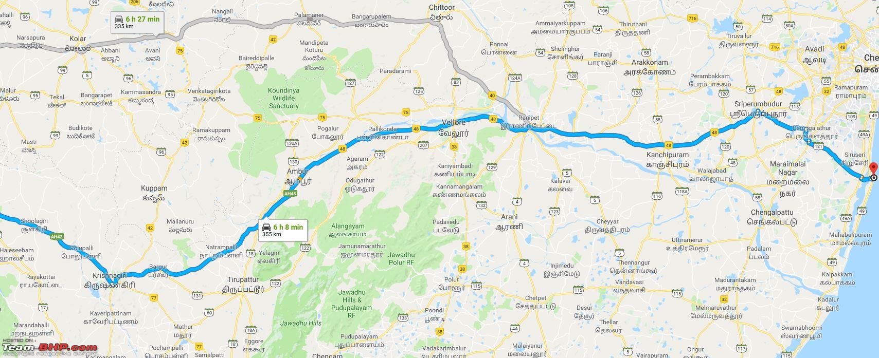 Road Map From Bangalore To Chennai Bangalore   Chennai   Bangalore : Route Queries   Page 199   Team BHP