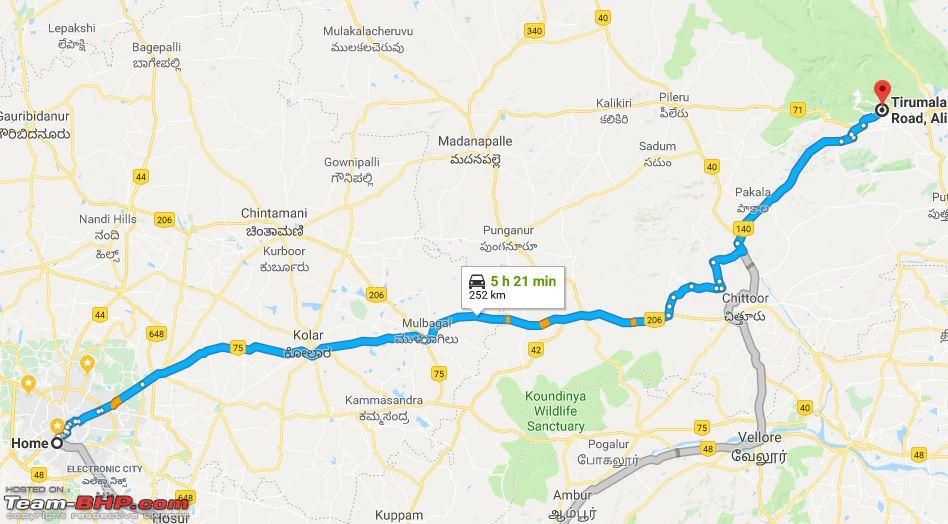 Tirupati To Bangalore Road Map Bangalore to Tirupati : Route Queries   Page 71   Team BHP