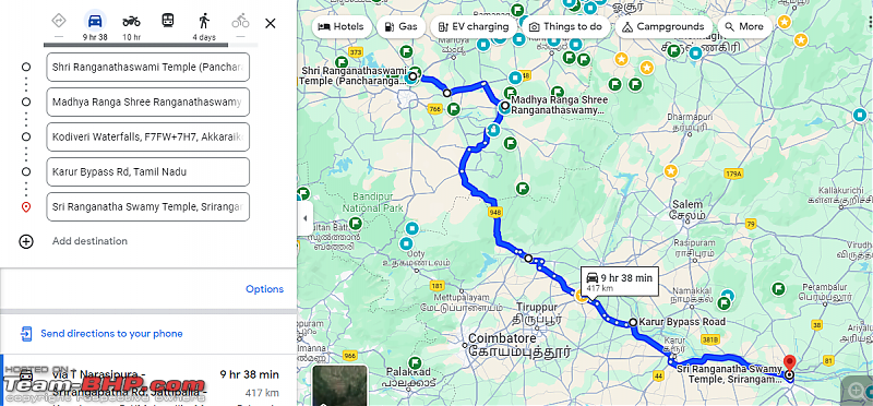 Best route to visit Srirangapatna, Sivanasamudra & Srirangam (trichy)-gmap-route.png