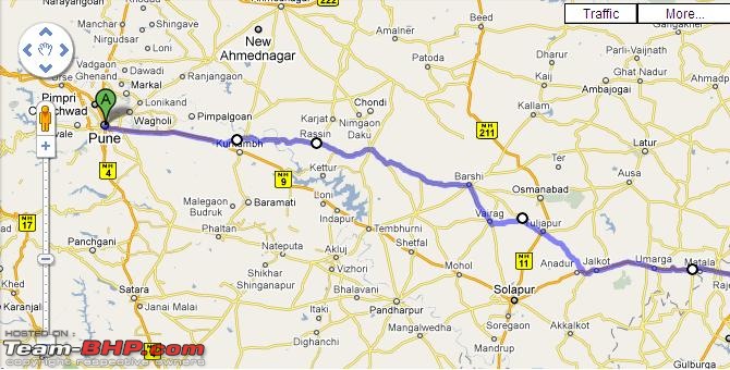 Pune to Hyderabad : Route Queries-map.jpg