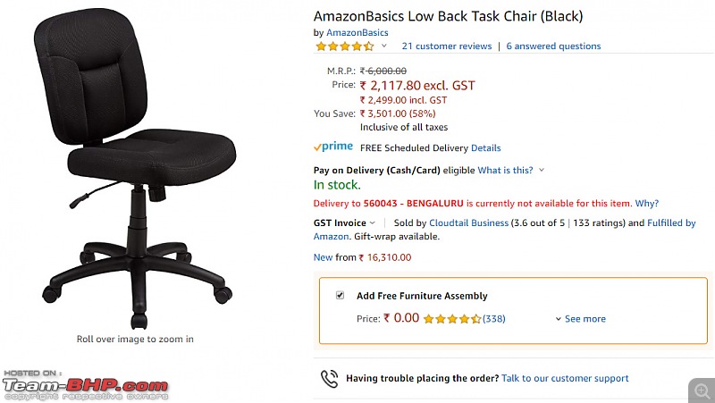 Basics Low-Back Computer Chair - Black