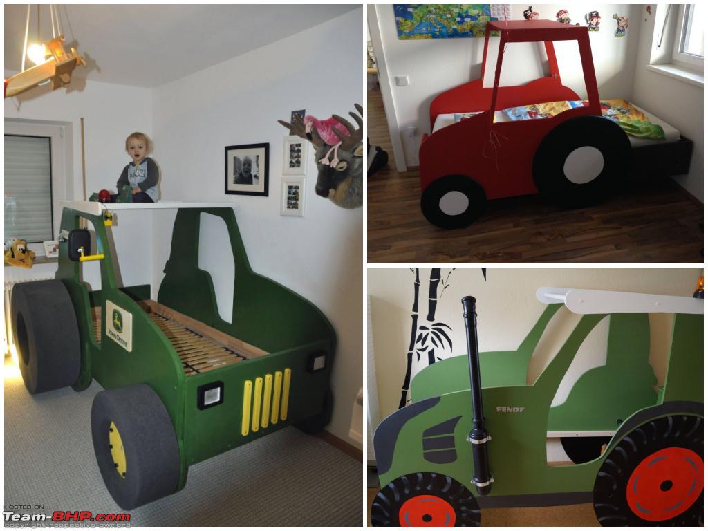 Pics: Built a tractor-themed bed for my son! - Team-BHP