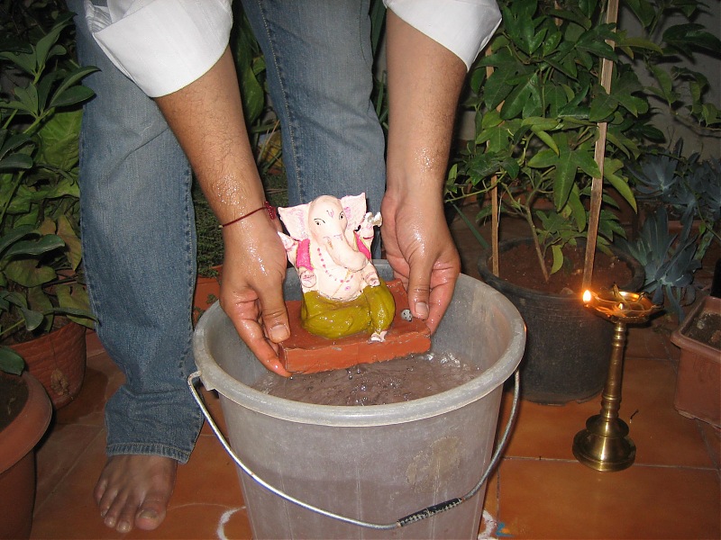 How to make ganesh idol from Clay and celebrate eco-friendly Ganesh festival-visarjan.jpg