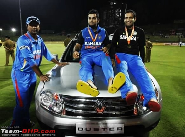 Cricket Stars and their cars-viratkohlibagstherenaultduster.jpg