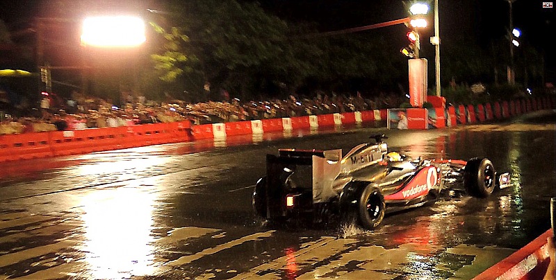 Lewis Hamilton drives the McLaren Mercedes MP4-27 at BKC, Mumbai. Report on Page 3-c-2.jpg