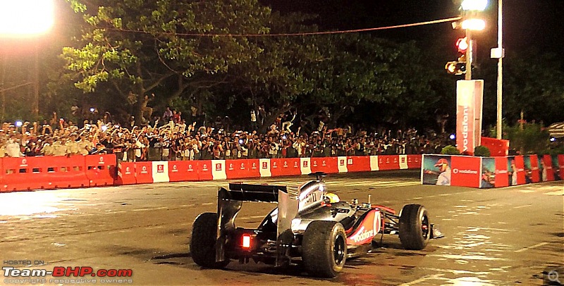 Lewis Hamilton drives the McLaren Mercedes MP4-27 at BKC, Mumbai. Report on Page 3-e-2.jpg