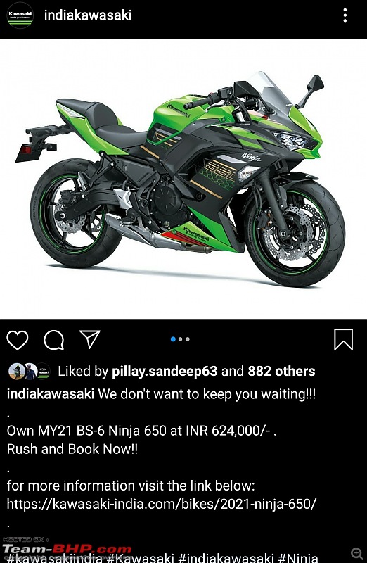 2020 Kawasaki Ninja 650 unveiled. Edit: Launched at 6.24 lakh-screenshot_20200511180125_instagram.jpg