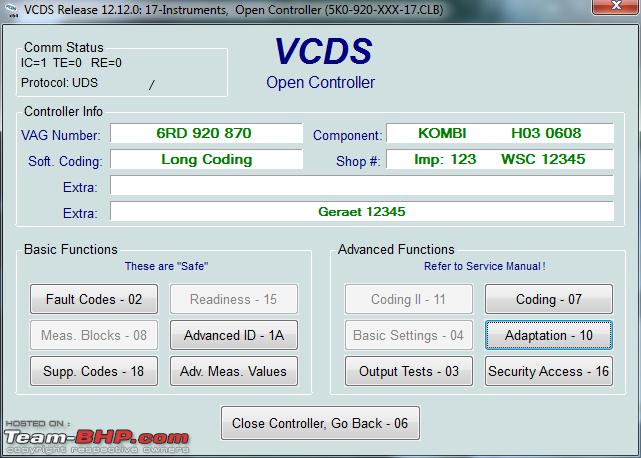 VCDS (Vag-Com Diagnostic System) for VW & Skoda - Discussion Thread - Page  16 - Team-BHP