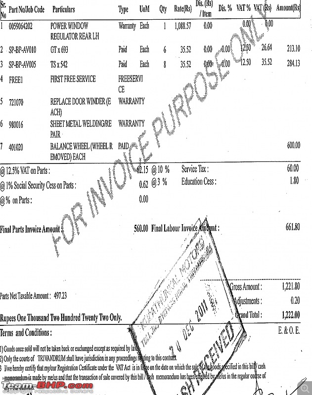 Fiat Linea Diesel Mileage Problem-bill.jpg