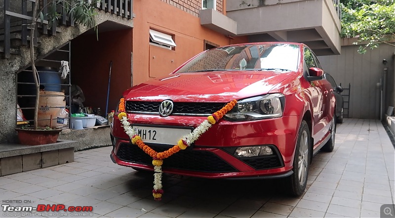 Review: Driving home our Sunset Red VW Polo Highline+ TSI Automatic-distant-sidee.jpg