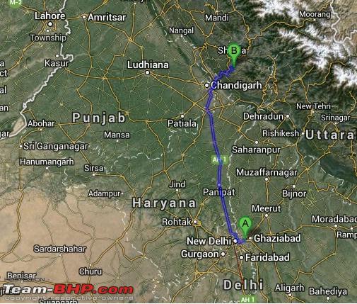 Chandigarh To Shimla Map Road Trip To Chail -> Kufri -> Shimla -> Chandigarh - Team-Bhp