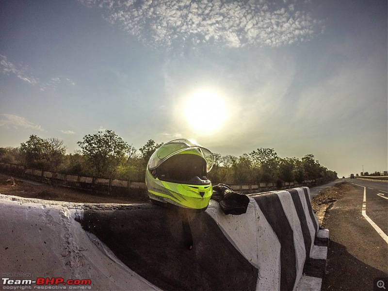 Chennai - Goa on a Kawasaki Z250-gopro-morning-helmet.jpg