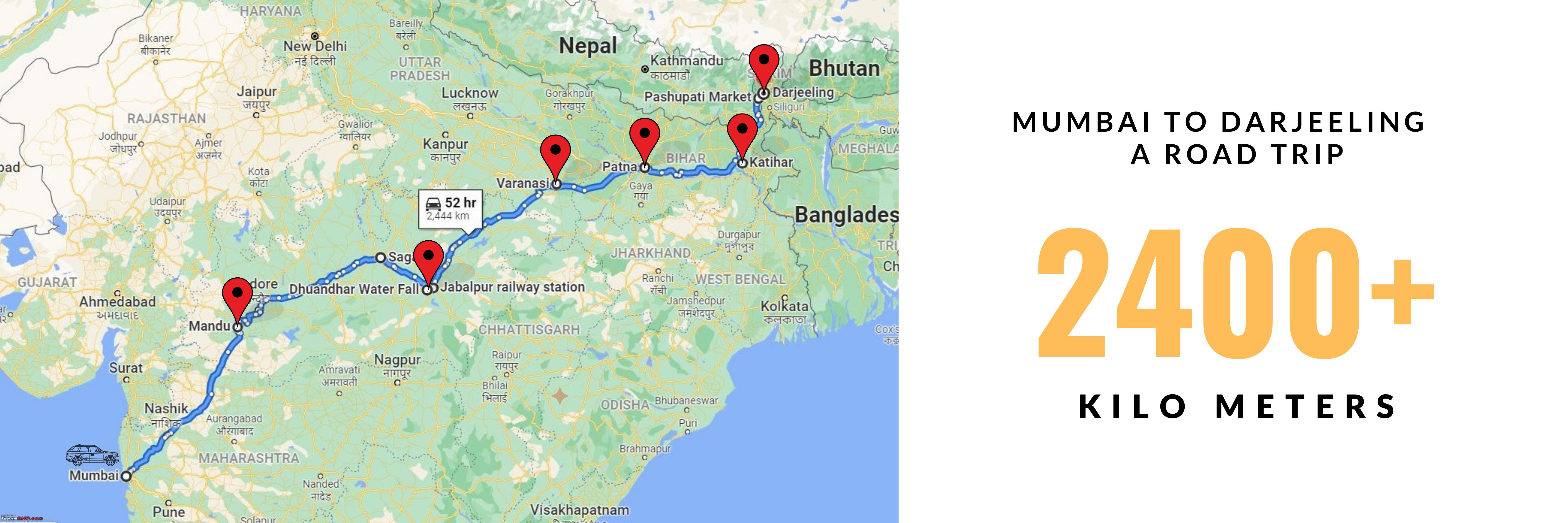 Mumbai To Jabalpur Distance By Road Mumbai To Darjeeling In A Maruti-Suzuki S-Cross - Team-Bhp