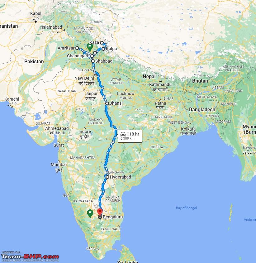 2301583d1651063730 Search Elusive Snow Spiti Valley 6800 Km 24 Day Road Trip Fortuner 3. Travel Map 