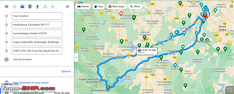 Summer day drive to Iruppu Falls in a VW Jetta-route-map.png