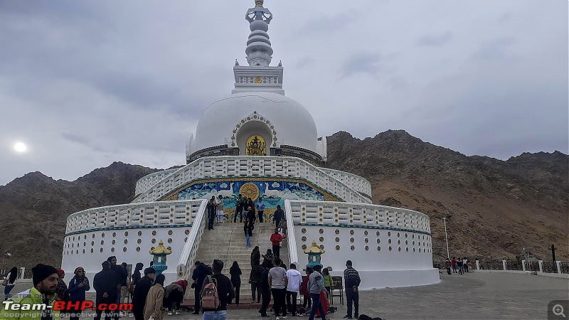 Bangalore to Ladakh in a Scorpio Getaway pick-up truck-shanti-stupa.jpg